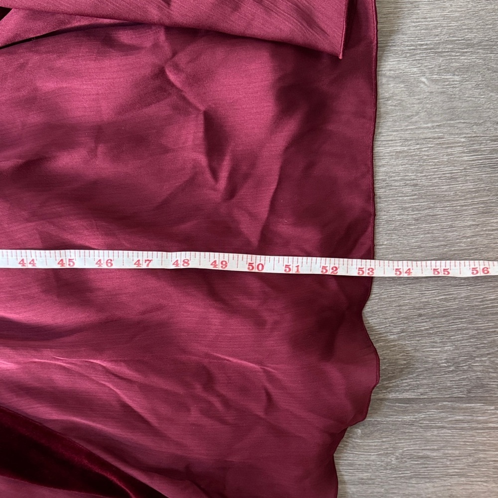 A. Byer Vintage Burgundy Velvet Sleeveless Dress with Handkerchief Hem - Picture 10 of 11
